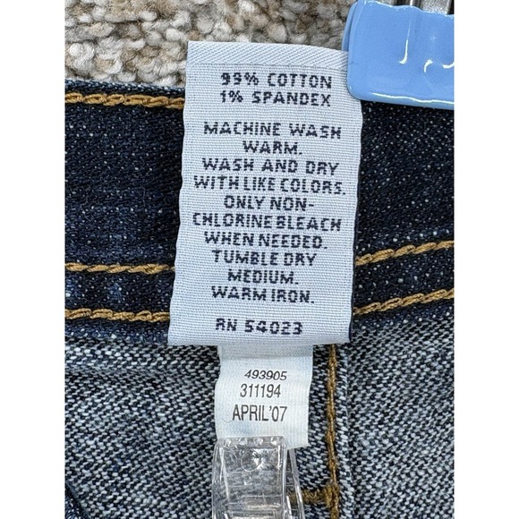 Vintage GAP Denim Mini Skirt Women's 12 Blue Dark Wash Floral-Bleach Pockets Y2K - Picture 6 of 9